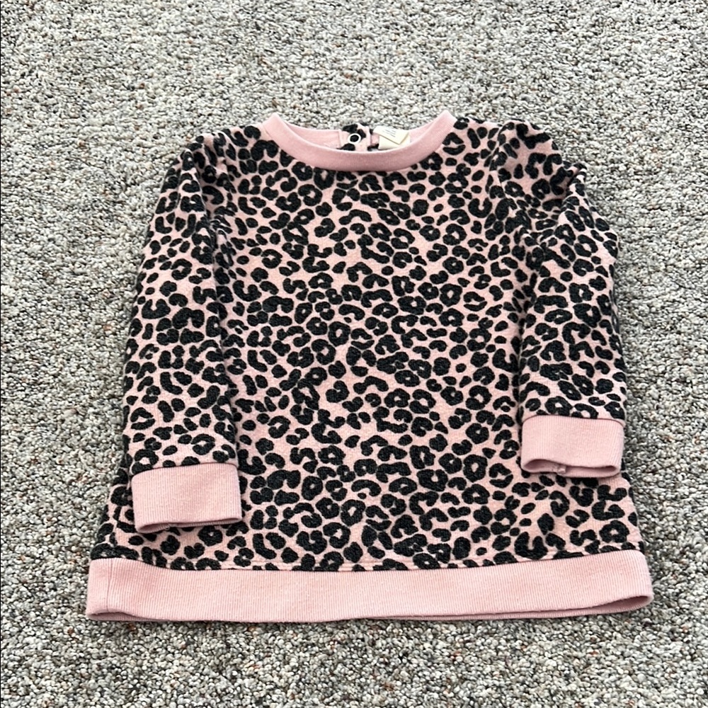 Tucker and Tate Toddler Girls pink and black Cheetah Top 12 months